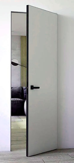 Скрытая дверь с алюминиевым торцом